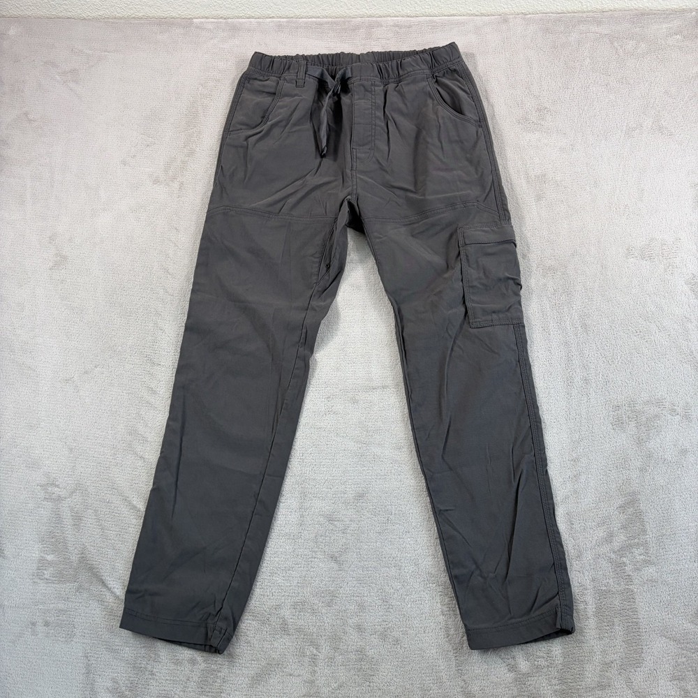 prAna Standard Fit Stretch Zion E-Waist Pants II in Grey Men Medium Belted Hike